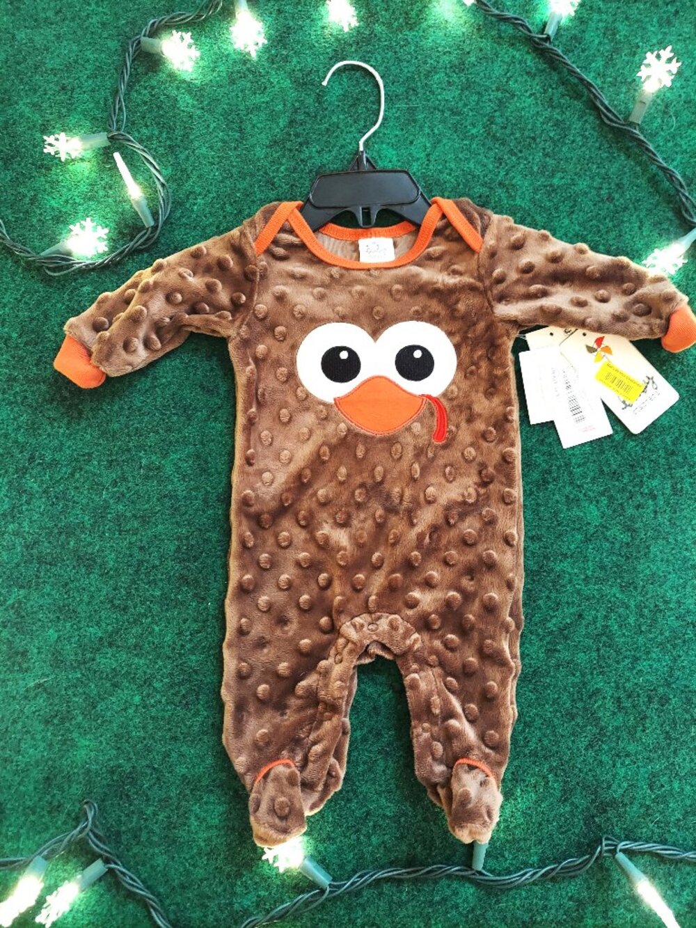Cute! New Baby/Newborn Halloween Turkey Costume Pajama footies